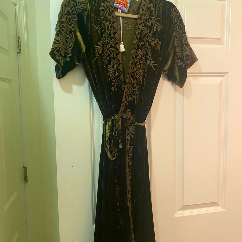 Johnny Was brand new velvet wrap dress